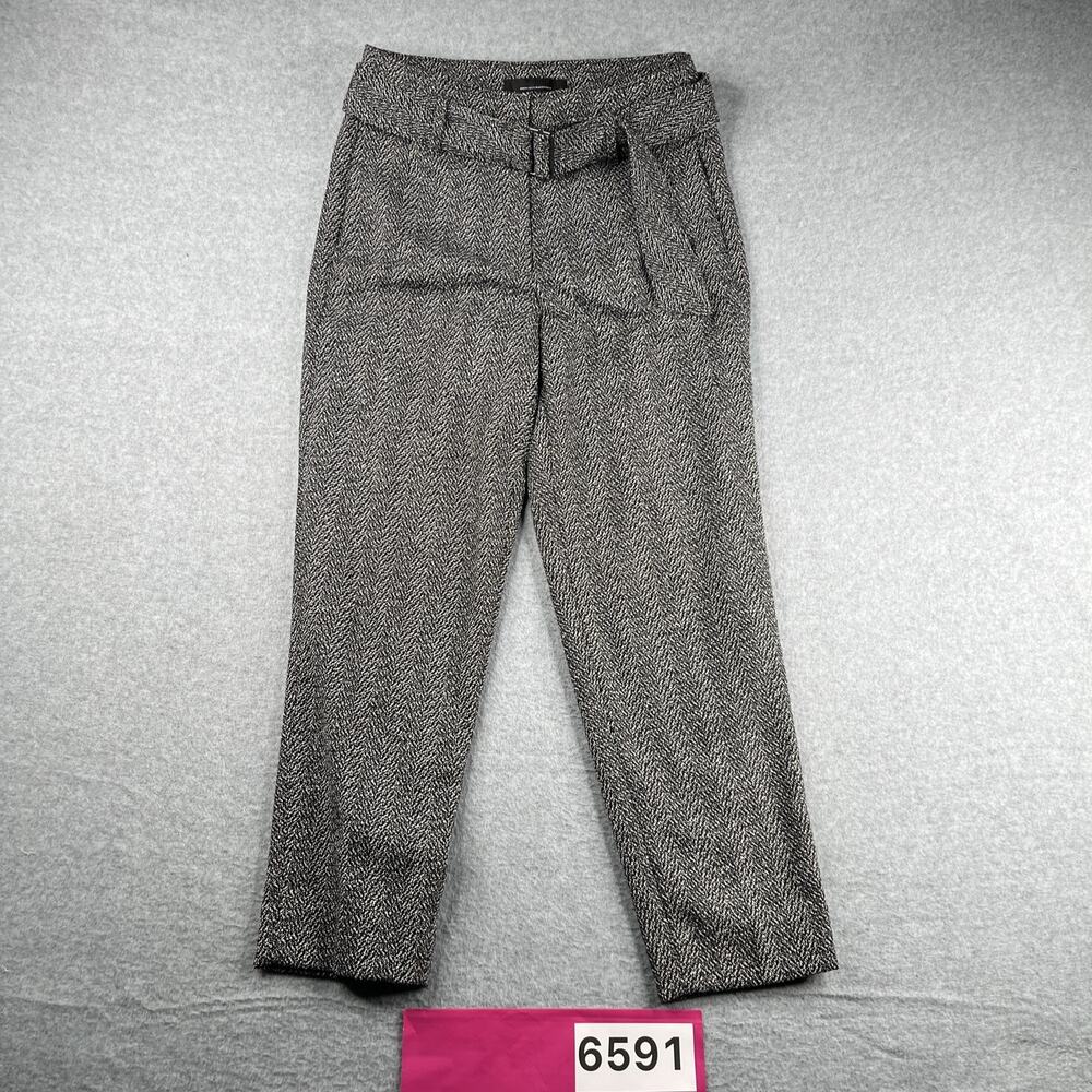 White House Black Market Knit Dress Pants Women’s Size 6 Casual Belt Gray